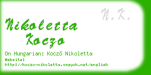 nikoletta koczo business card
