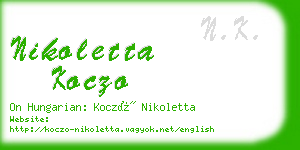 nikoletta koczo business card